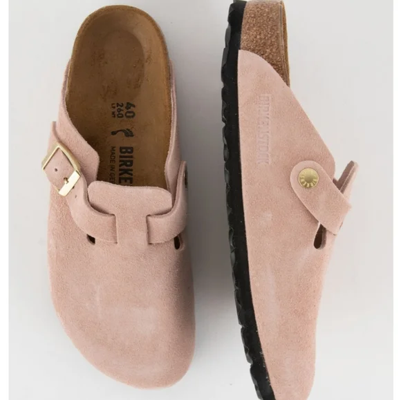 Birkenstocks Boston Suade Light Pink Clogs - Picture 2 of 7